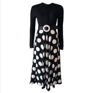 Vintage‎ 1970s Geoffrey Beene Saks Fifth Ave Polka Dot Dress Read Desc No Belt